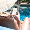 Beach Tote Bag for Women, Lightweight Foldable Waterproof Mesh Pool Bag (Tropical Striped)