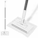Mini Sweeper Mop with Disposable Pads, Flat Mop with 2 Reusable Cloths, No-Touch Easy Cleaning for Kitchen, Bathroom, Bedroom (40H)