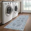 KUTA Vintage Washable Runner Rug, 2x5 Runners Non-Slip Blue White 5ft Hallway Kitchen Rugs Ultra Soft Printed Floral Distressed Tribal Farmhouse Carpet for Bedroom Entryway Decor