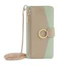 Kimiyaki Leather Phone Case for Samsung Galaxy S25 Wallet Cover with Mirror, Flip Cover Card Slot, Crossbody Strap, Zipper Pocket Cases for Women(White)