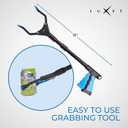 Grabber Reacher Tool, Luxet Long Steel Foldable Pick Up Stick, Strong Grip Magnetic Tip, Heavy Duty Trash Picker Claw Reacher Grabber Tool, Elderly Wheelchair Mobility Aid (2-Pack, Blue)