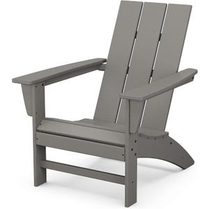 POLYWOOD Modern Adirondack Chair All-Weather Outdoor Lawn Adirondack Chairs HDPE, Fade-Resistant & Durable Outdoor Furniture For Patio, Deck & Fire Pit Chairs Grey, 32.11in. x 29.25in. x 34.66in.