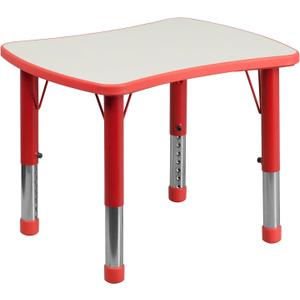 Flash Furniture 26.5x21.75 in Plastic Activity Table, Red/Gray