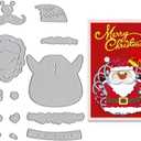 Christmas Santa Claus Die Cuts for Card Making, Merry Christmas Cutting Dies Sets Xmas Santa Dies Embossing Template for Scrapbooking DIY Cards Photo Album Craft Decorations (CD-LJ-211105-Santa words)