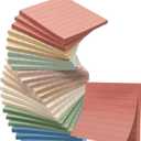 24 Pack Lined Sticky Notes 3x3 in Ruled Stickies Super Sticking Power Memo Pads, Vintage Colors Sticky Notes with Lines Self-Stick Note Pads