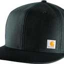 Carhartt Men's 106665 Firm Duck Flat Brim Cap (Black) 
One Size