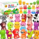 30 Packs Squishy Animals with Capsules, Slow Rising Stress Relief Toys, Party Favors, Birthday Gifts, Sensory Fidget Toys for Kids, Classroom Rewards, Travel & Claw Machine Toys