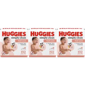Huggies Simply Clean Fresh Scent Baby Wipes, Flip-Top Packs of 64 (192 Wipes Total) (Pack of 9)