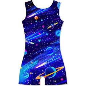 Vieille Girls Gymnastics Practice Outfits Leotard 7-8 Fancy Cosmic Ballet Dance Tank Unitard Sparkly Kids Biketard Cute Athletic Tumbling Outfits