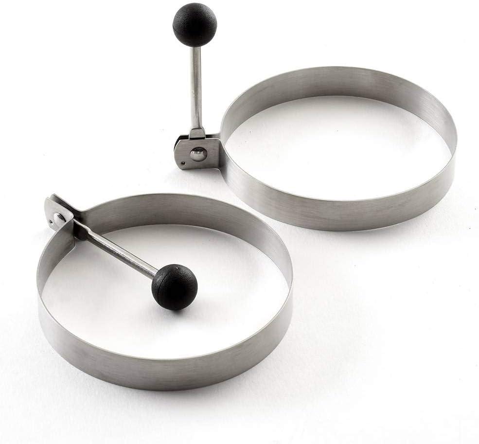 Norpro Stainless Steel Round Egg/Pancake Rings, 3.75", Silver