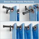 Matte Black Curtain Rods for Window 28-56", Decorative Curtain Rod with Cap Finials, Splicing Curtain Rod Single Drapery Rods Window Rod, Heavy Duty 1 Inch Diameter Single Curtain Rod Telescoping