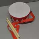 Kids Drum Set 8 Inch Wooden Toy Drum with Adjustable Strap 2 Drumsticks Educational Sensory Musical Instrument Toy Set for Toddlers Kid Baby Boys Girls Gift(Red Triangle Style)