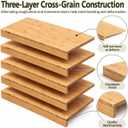 WISUCART Bamboo Wire Shelf Covers, Wood Shelf Covers for Wire Shelving 5 Packs (38" W X 12" D)