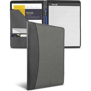 Samsill Two-Tone Padfolio, Resume Portfolio, Business Portfolio, with 8.5 x 11 Writing Pad, Gray & Black