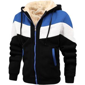 TMYAH Thermal Jackets for Men Winter Heavyweight Fleece Jacket Wool Warm Thick Coats Outerwear SkyBlue Grey Black(895) XL