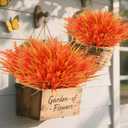 Geegoods 24 Bundles Artificial Fall Flowers Outdoor  Faux Lavender Flowers with Monkey Grass UV Resistant Plastic Faux Plants for Garden Porch Patio Home Decor, Autumn Color