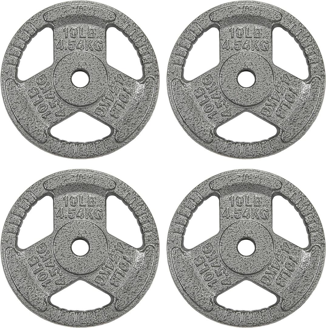 Cast Iron Plate Weight Plate for Strength Training and Weightlifting, Olympic or Standard, Multiple Sizes (Standard (1-Inch Center))