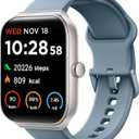 TOOBUR Smart Watch for Men Women Alexa Built-in, 1.95" Fitness Tracker with Answer/Make Calls, IP68 Waterproof/Heart Rate/Sleep Tracker/100 Sports, Fitness Watch Compatible iOS Android (Blue)