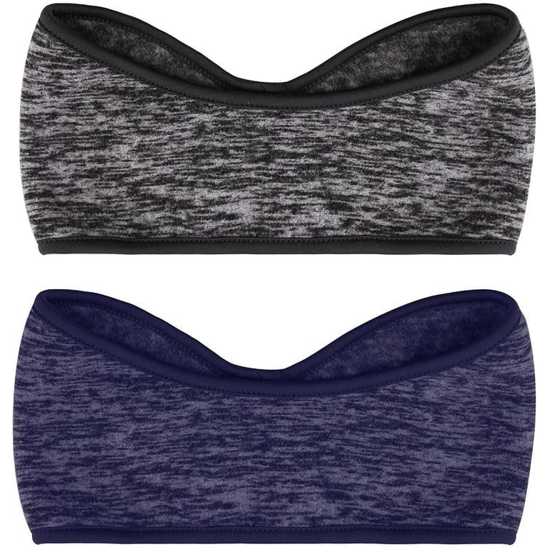 2 Pack Ear Warmers Headband Stretchy Ear Covers Sweatband Ski Winter Headband Earmuff Workout Headbands Moisture Wicking Thermal Sport Headbands for Women Man Girls