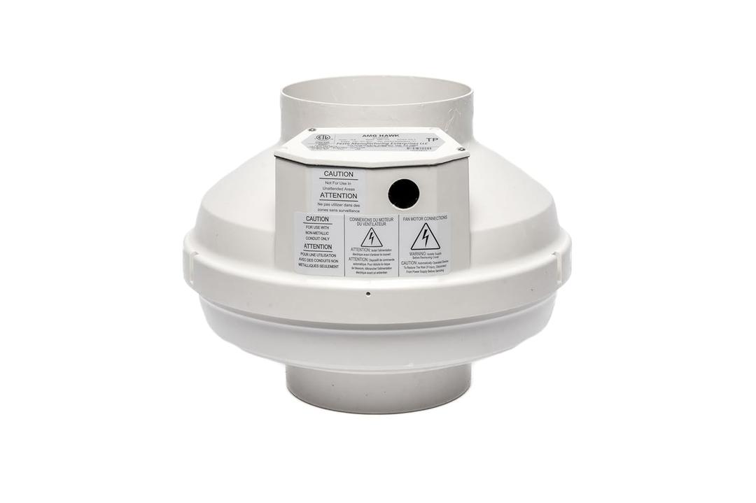 Festa AMG Hawk Radon Fan - Quiet and Energy Efficient 322 CFM Radon Mitigation System Inline Fan - 6" Electric Waterproof Inline Duct - Made with Sturdy Glass Reinforced Poly-Resin  White