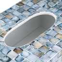 PEMAR Rectangular Mother of Pearl Tissue Box Capiz Shell Handmade Rectangle Tissue Box Cover Holder Decorative Napkin Dispenser Organizer Rustic Farmhouse Vintage Decor (Blue)