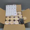 SHOWIN Thick Candle Jars for Making Candles 16 Pcs, 7 OZ Empty Jars with Wood Lids for Candle Making, Sample Container, Frosted Gray