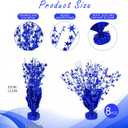 8 Pack Metallic Star Spray Centerpieces for Tables - Bulk 12.4" Foil Fountain Table Decorations for Large Events, Graduation 2026, Wedding Reception (Blue)