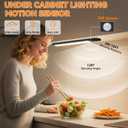 Under Cabinet Lighting Wireless, 15inch Rechargeable Motion Sensor Light Indoor, 3 Color Closet Light Battery Operated with LED Power Display, Magnetic Under Counter Lights for Kitchen (3Pack-Black)