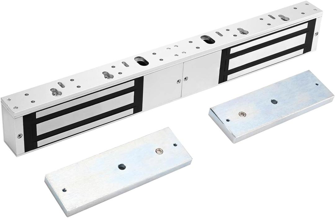 Dual Door Magnetic Lock 1200lbs Holding Force Electromagnetic Lock 12V Fail Safe for Double Door Access Control System