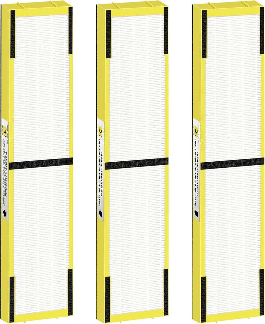 FLT5000 Replacement Filter C for Germ-Guardian Air Purifier AC5000 AC5000E AC5250PT AC5350B AC5350BCA AC5350W AC5300B,High-Efficiency H13 True HEPA Filter,3 Pack