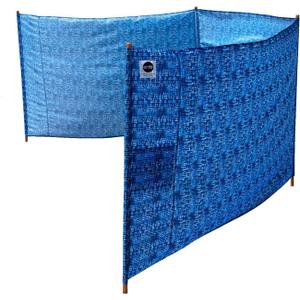 erda Tide-Dye Elite Beach Recycled Polyester Rip-Stop Extra Tall 42" Lightweight Windscreen, Privacy Screen, Wind Blocker, Free Matching Shoulder Bag (New Mahogany Wood Poles)