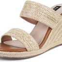 mikarka Slip On Wedge Sandals for Women Open Toe Espadrilles Platform Slides Dressy High Heel Beach Summer Sandal Comfortable Wedges Shoe Mules, Size 8
