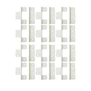 QCAA Flag Three Leaf 3-1/2" Bifold Shutter Hinge for Non-Mortise Cabinet Hardware, White, Made in Taiwan, 24 Pack