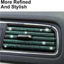 2 x LivTee Bling Car Air Vent Outlet Moulding Trim, 10PCS Car Air Conditioner Decoration Strip, Bling Rhinestone Diamond Car Interior Accessories for Women and Teens, Blue