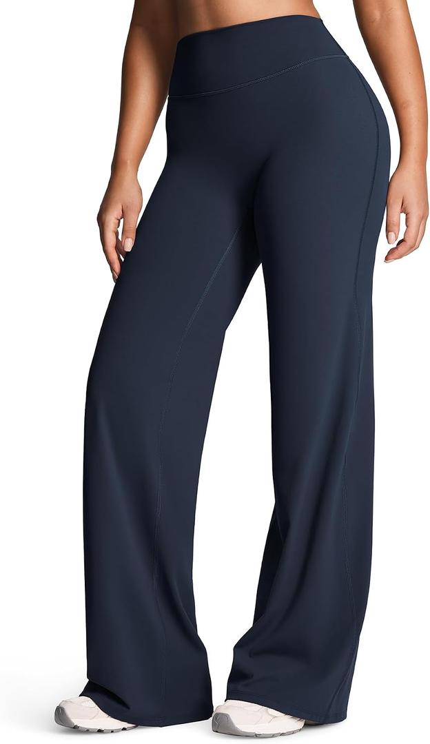 Aoxjox Women's Workout Athlenza Straight Leg Bottoms High Waist Lumastretch Gym Yoga Pants 31"/ 33"/ 35" (Blue, M)