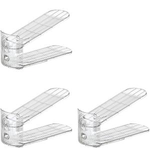 Uni HIMO Shoe Stacker Shoe Rack Organizer for Closet Space Saver Storage Shoe Holder Organization,Transparent(5 * 11inch (Transparent, 3Pack)