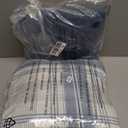 AMBERSPACE Twin XL Comforter Set, Blue Grey Plaid Bedding Set 5 Piece for Boys Girls Teen, Classic Homestead-Style Kids Comforter Set Bed in A Bag with Sheets, Pillowcase & Sham