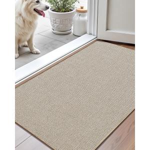 Color&Geometry Oversized Door Mat Non Slip Rubber Backed, 48"x72" Front Door Mat Indoor Outdoor Rug, Dirt Trapper Doormat, Heavy Duty Front Door Rugs, Oatmeal Beige