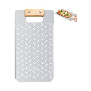 SHANGPEIXUAN Pizza Peel Metal Rectangular Perforated Pizza Peel With Wood Handle 20 x 11 Inch Aluminum Lightweight Pizza Paddle Pizza Oven Accessories