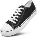 ZGR Mens Classic Casual Shoes,Lace-up Fashion Sneakers,Low Top Canvas Sneakers for Men (9.5, Black)