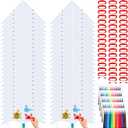 Libima 100 DIY Blank Kites for Kids Bulk Large Kite Making Kit Easy to Fly Set Party with Watercolor Pens and String Decorating Coloring Party Set for Craft Outdoor Games (Wave)
