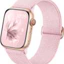 6 x Wepro Stretchy Solo Loop, Compatible with Apple Watch Band 38mm 40mm 41mm 42mm 44mm 45mm 46mm 49mm for Women Men, Soft Nylon Elastic Breathable Strap for iWatch Series SE 10 9 8 7 6 5 4 3 2 1 Ultra (Light Pink)