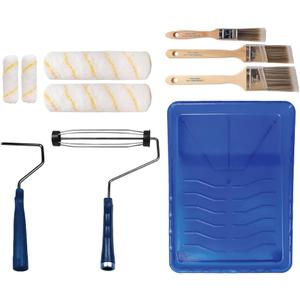 Pro Grade Paint Roller Kit, Brush & Roller, 10 Piece Set, Wall Painting Naps for Professionals & Homeowners - All Paints & Stains, Washable, Reusable, Easy to Clean, Superior Absorbency