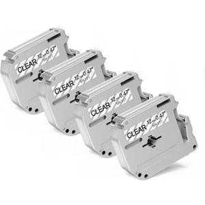 Fimax Replacement for Brother P Touch M Tape M131 MK131 MK-131 12mm 0.47 Inch to use with Brother PTouch PT-M95 PT-90 PT-70 PT-65 PT-85 (Black on Clear)