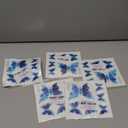 Butterfly Wall Decor Sticker Blue Luminous Big Butterfly Decal for Home Wall Window Decoration Glow in The Dark Removable Butterflies Stickers for Bedroom Bathroom Halloween Party Decorations 5PCS