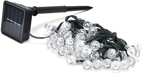Solar String Lights, Shatterproof Linkable Outside Hanging Light Decoration, 50LEDs Outdoor 8 Lighting Modes String Lamp for Garden Wedding Party Patio Backyard