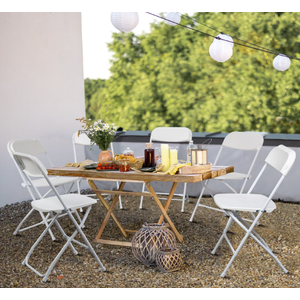 6pcs Injection Molding Classic Garden Plastic Folding Chair White