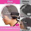 Short Curly Pixie Cut 13x4 Lace Front Wig Human Hair Wigs 13x4 HD Lace Frontal Wigs Short Layered Curly Glueless Wig Pre Plucked Deep Wave Pixie Cut Human Hair Wigs for Black Women, Natural Black