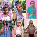 5pcs Colorful Braiding Hair 24inch Colored Hair Extensions for Braids Rainbow Jumbo Braids Glow in the Dark Hair