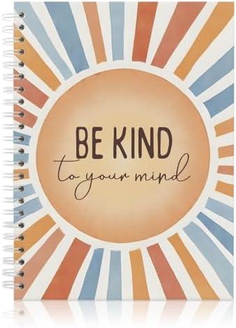 Mhfpl Be Kind Cute Rainbow Spiral 160 Pages Blank Notebook, Mental Health Awarenes Gifts for Women, Motivational Inspirational Gifts for Sister Friend, Appreciation Thank You Present for Coworker, 5 Pack